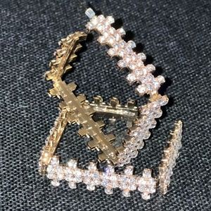 Akira Rhinestone Gold Chunky Square Hoop Earrings